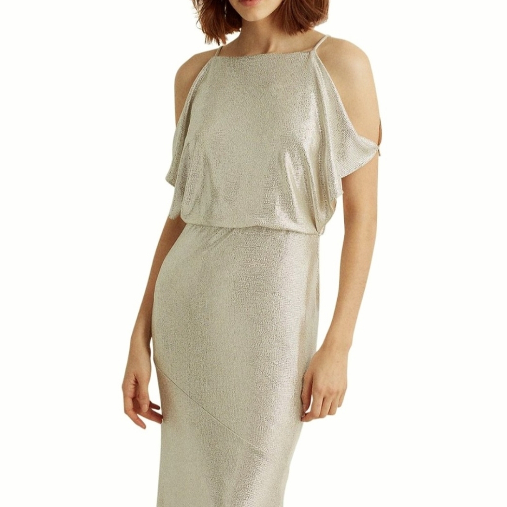 Lauren Ralph Lauren Elegant Gold Evening Gown, size 16
